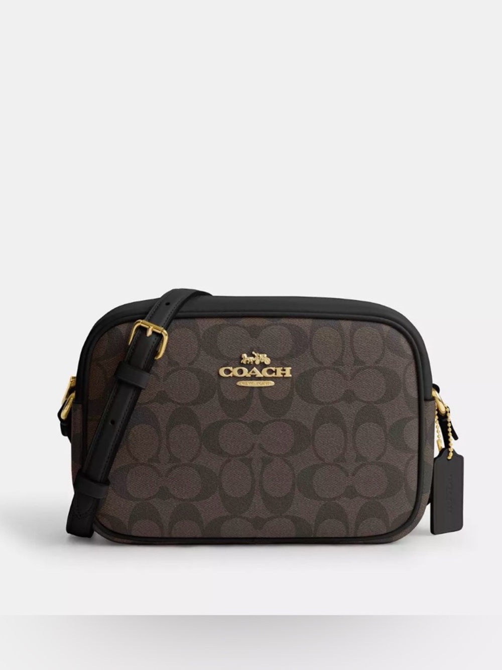 NEW Coach Jamie Shoulder Bag Signature Brown Black Crossbody NWT Handbag